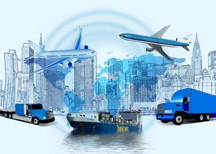 写真:航空・運搬機器の様子